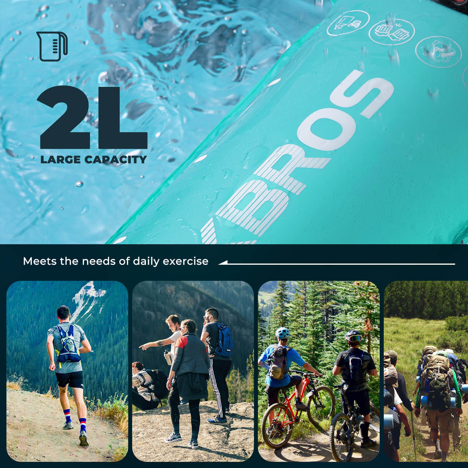 2L Hydration Bladder for Hiking, Running & Cycling-6