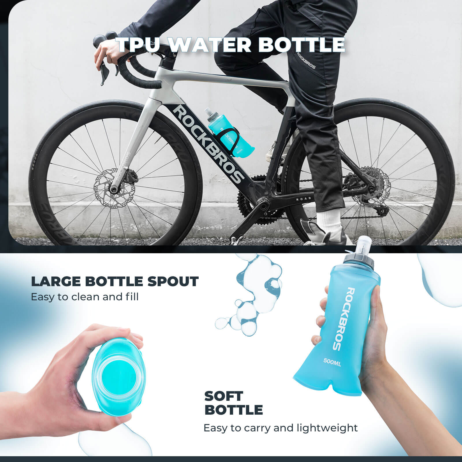 500ml Collapsible Water Bottle for Outdoor Use-3