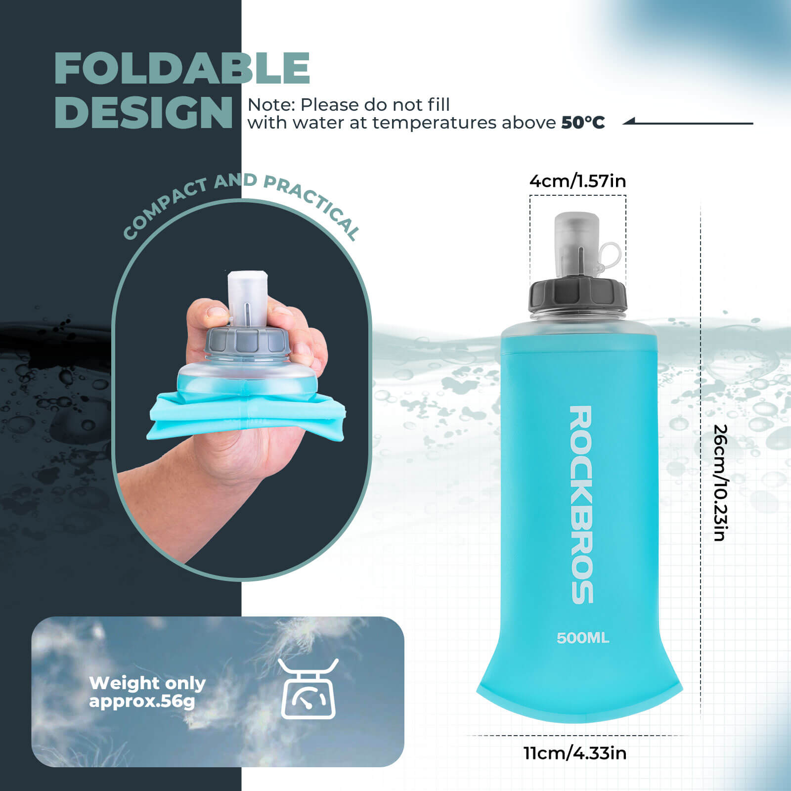 500ml Collapsible Water Bottle for Outdoor Use-5