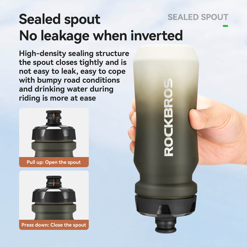 Bike Water Bottle with Soft-Touch Grip & Pull-Top Lid - 600/750ml-8