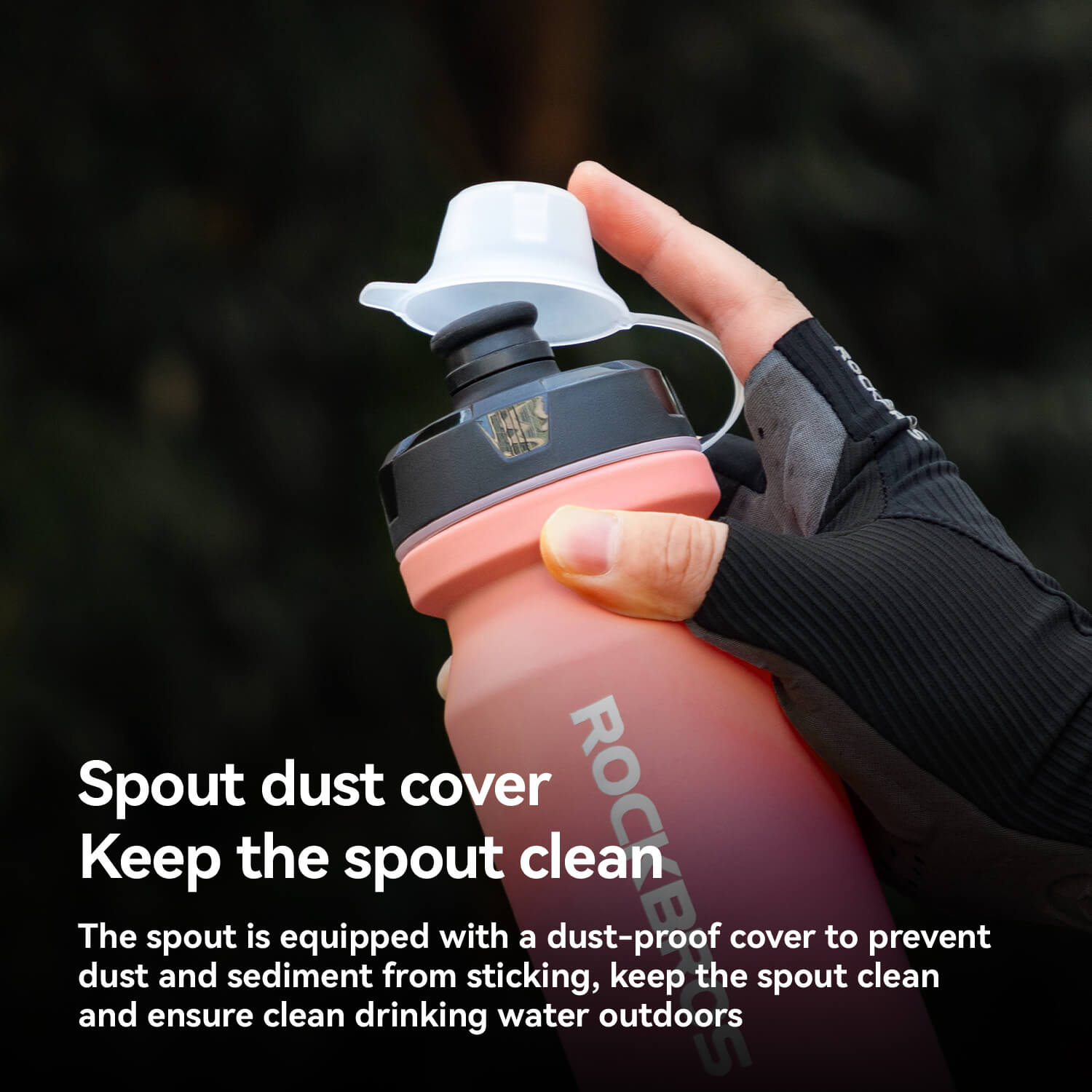 Bike Water Bottle with Soft-Touch Grip & Pull-Top Lid - 600/750ml-12