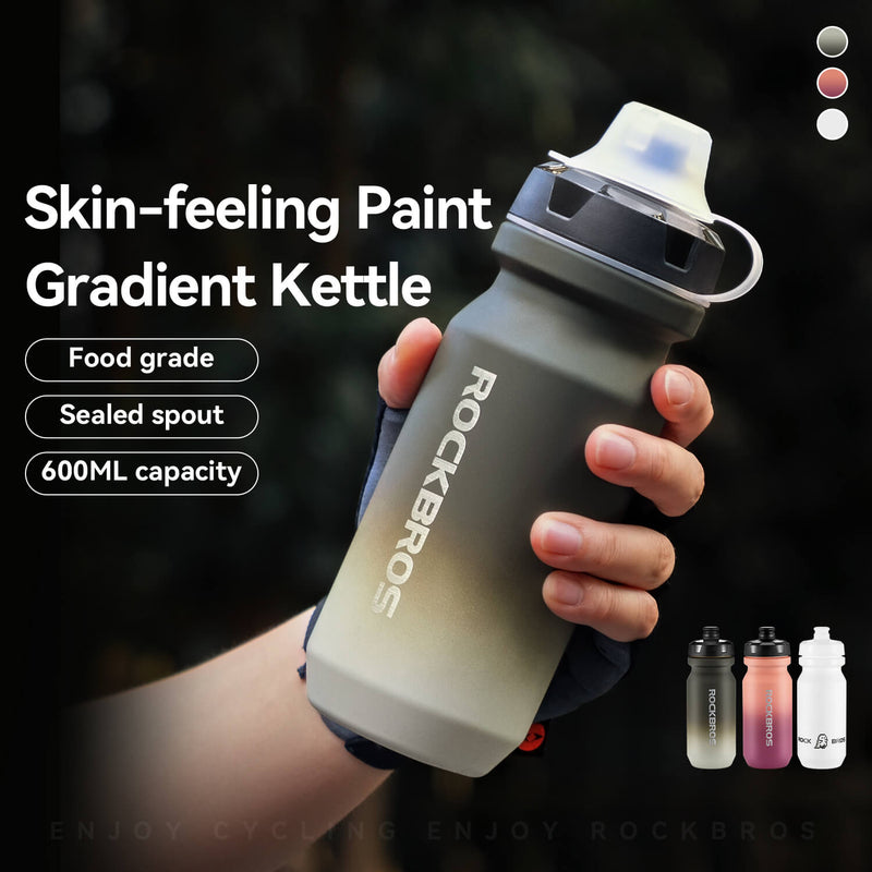 Bike Water Bottle with Soft-Touch Grip & Pull-Top Lid - 600/750ml-5