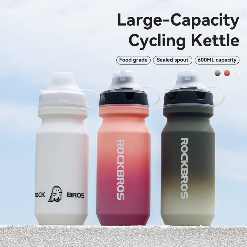 Bike Water Bottle with Soft-Touch Grip & Pull-Top Lid - 600/750ml-7