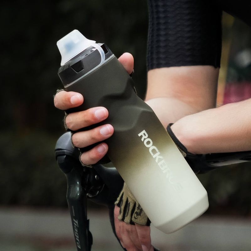Bike Water Bottle with Soft-Touch Grip & Pull-Top Lid - 600/750ml-17