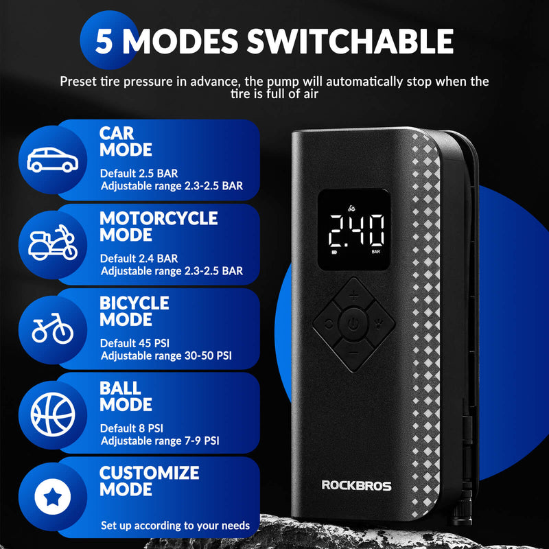 A13 Mini Electric Air Bike Tire Pump 150PSl-5