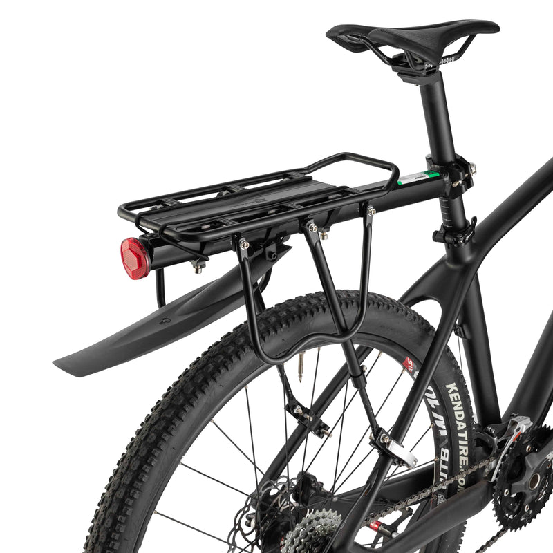Rear Bicycle Cargo Rack with Mudguard Tool-Free Quick Install-2