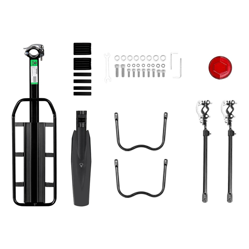 Rear Bicycle Cargo Rack with Mudguard Tool-Free Quick Install-6