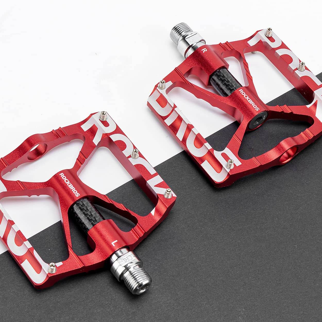 ROCKBROS Aluminum Bike Pedals Non-Slip 9/16 Platform MTB Pedals-4