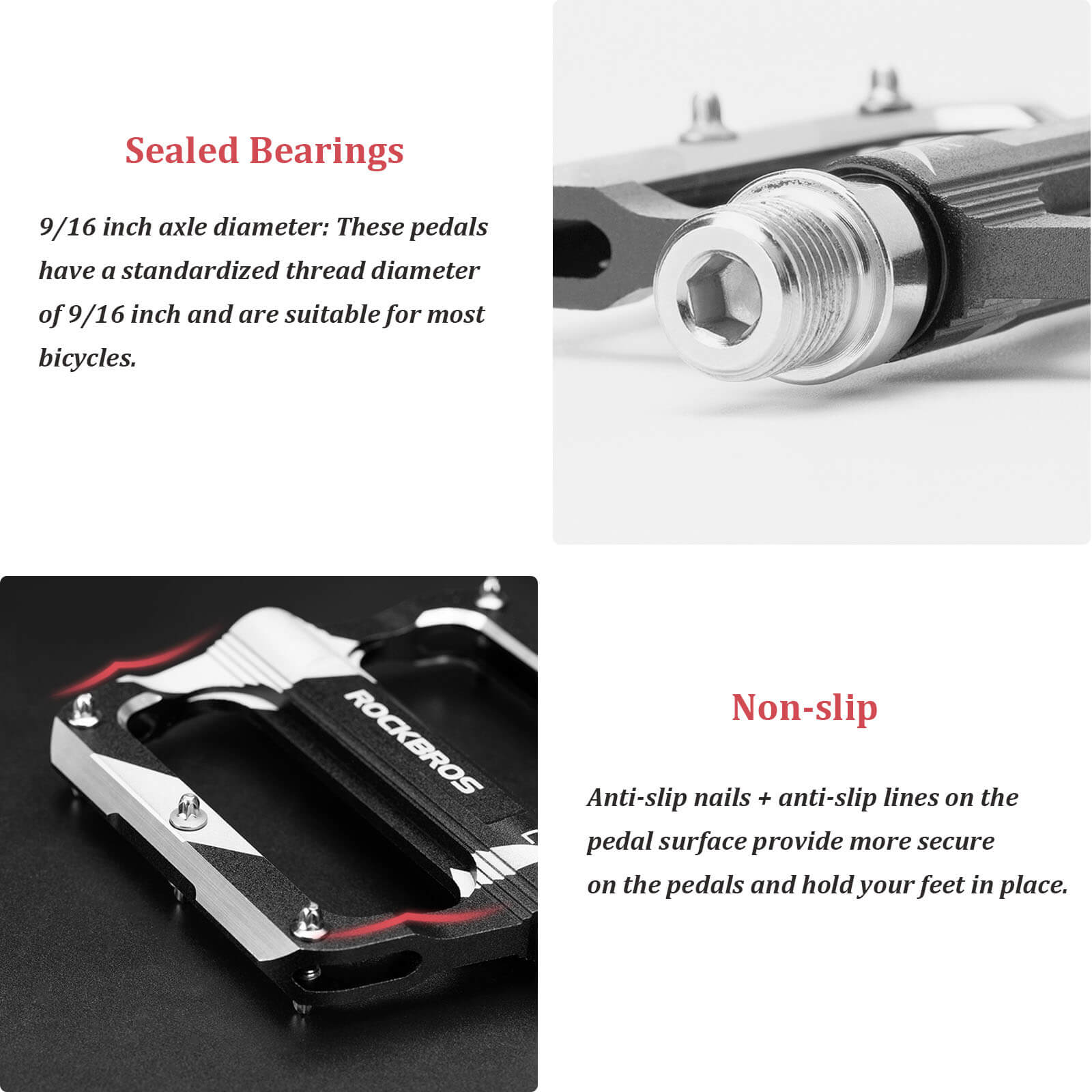 Aluminum Alloy Bearing Pedals - K306-9