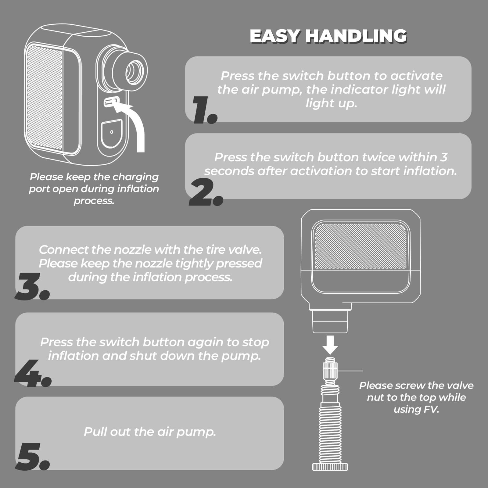 AS110 Mini Electric Air Pump – 100PSI Portable Bike Pump-6
