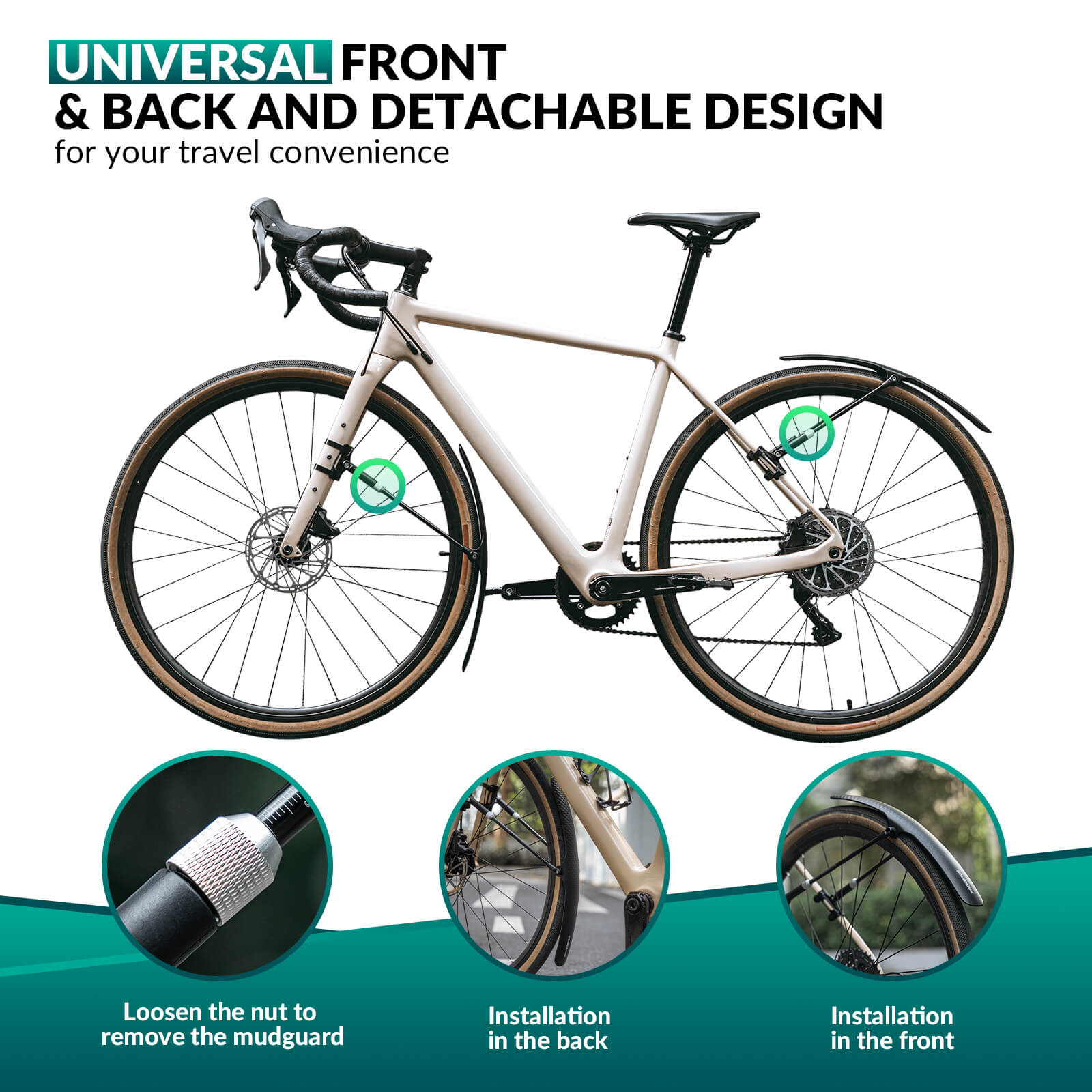 Bike Fenders for 700C Road Bikes – Quick-Release Mud Guards-7