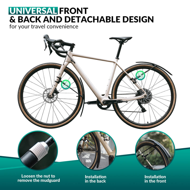 Bike Fenders for 700C Road Bikes – Quick-Release Mud Guards-7