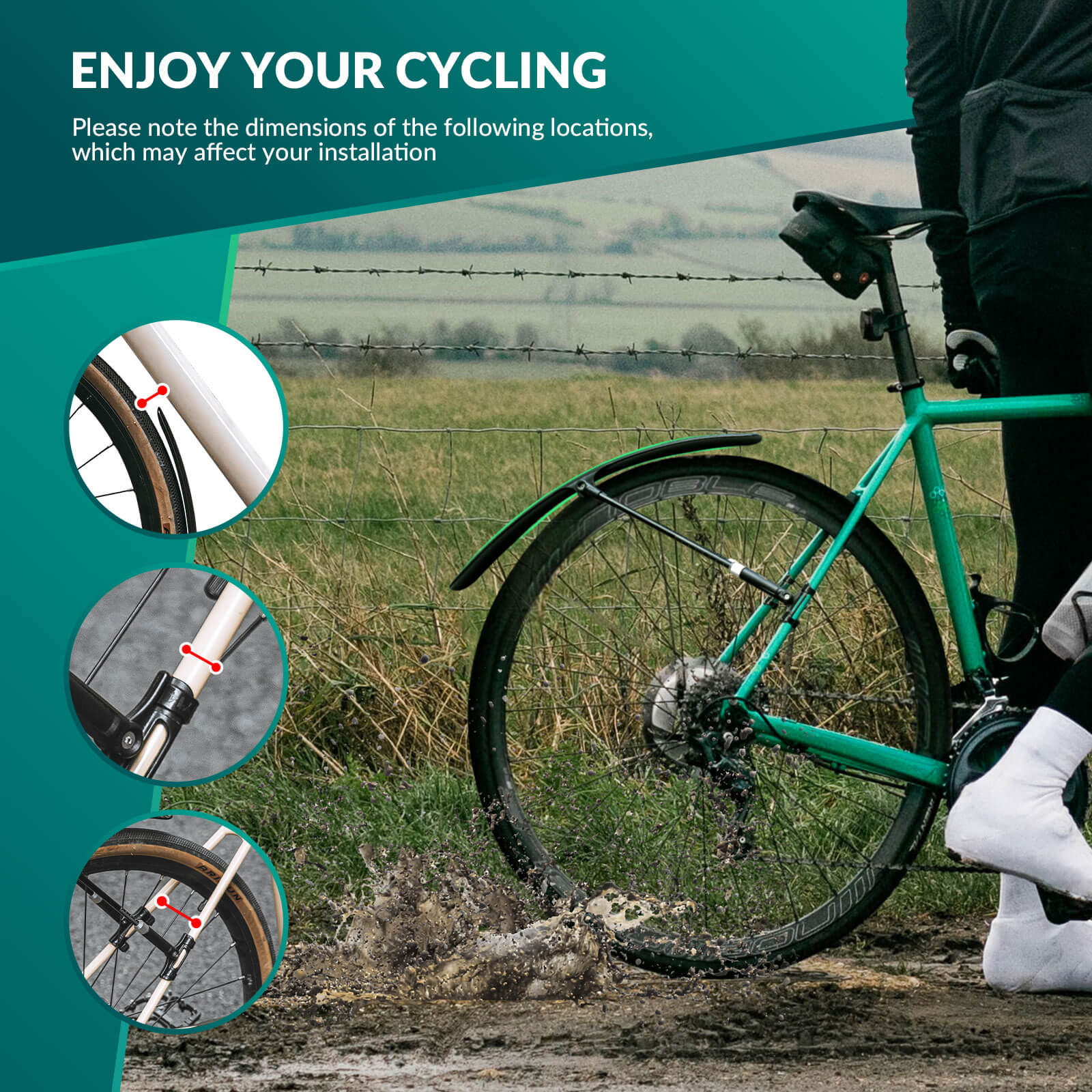 Bike Fenders for 700C Road Bikes – Quick-Release Mud Guards-8