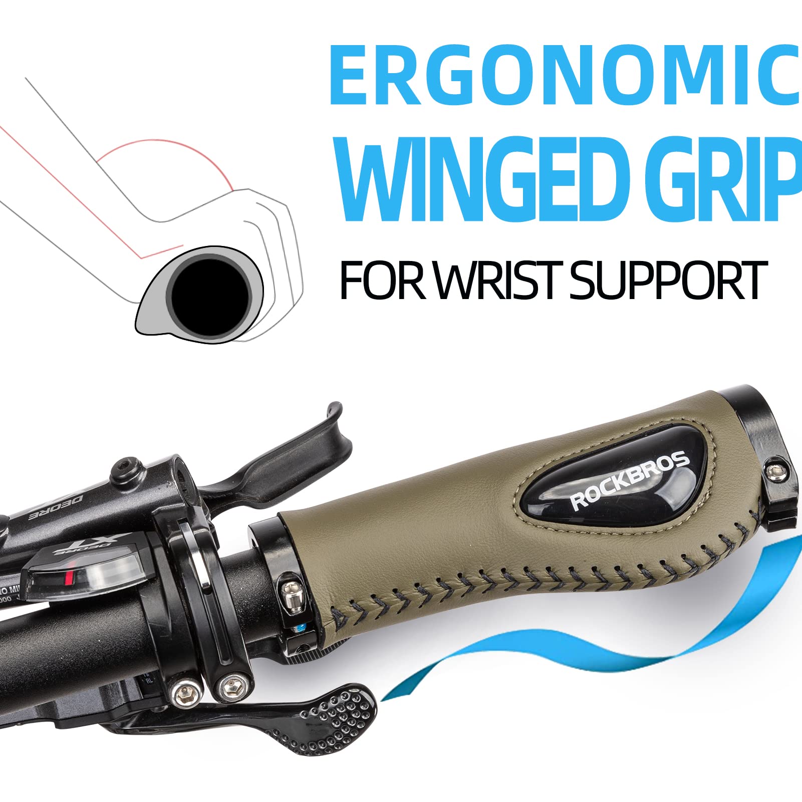 Bike Handle Grips Ergonomics Design Soft Gel Dual Lock-5