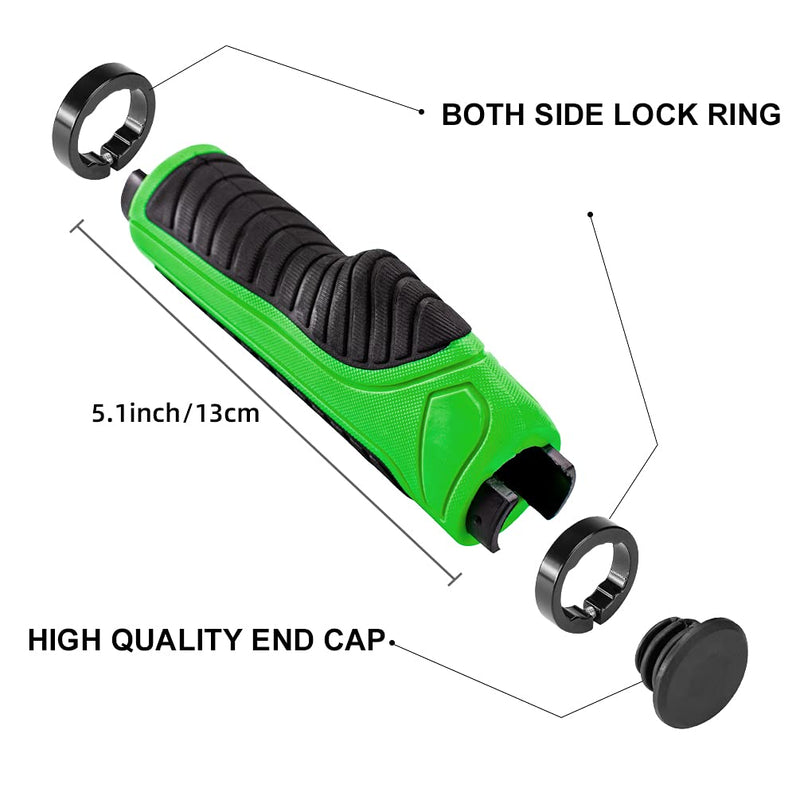 Bike Handle Grips with Double Lock-On Clamps – Aluminum Ends for MTB & BMX-7