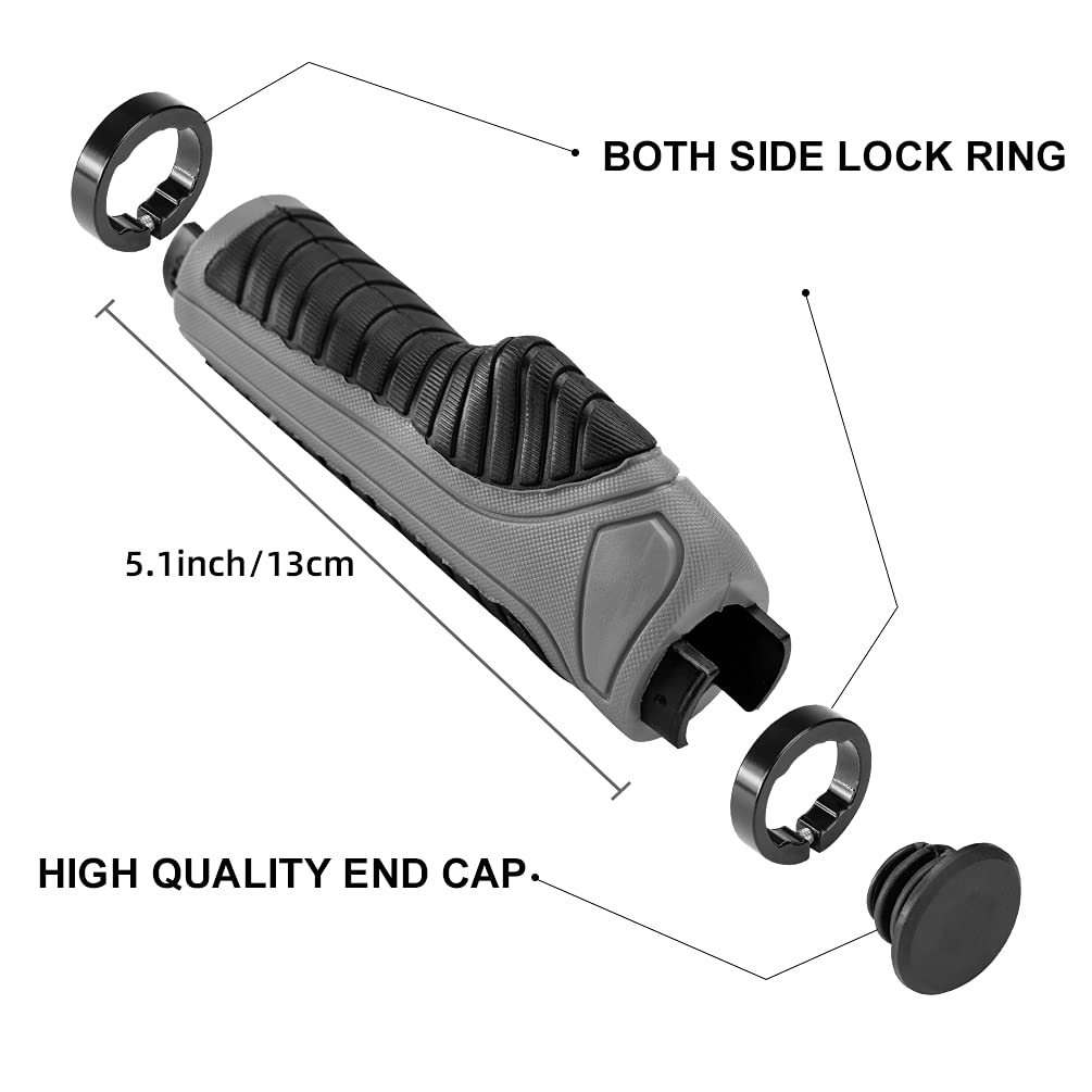 Bike Handle Grips with Double Lock-On Clamps – Aluminum Ends for MTB & BMX-9