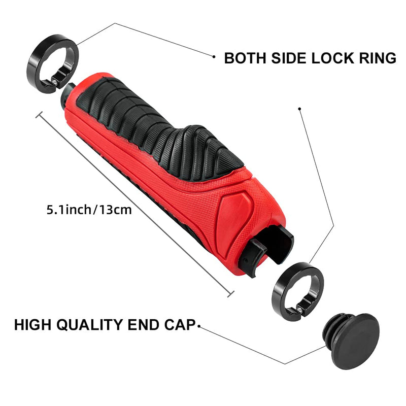 Bike Handle Grips with Double Lock-On Clamps – Aluminum Ends for MTB & BMX-10