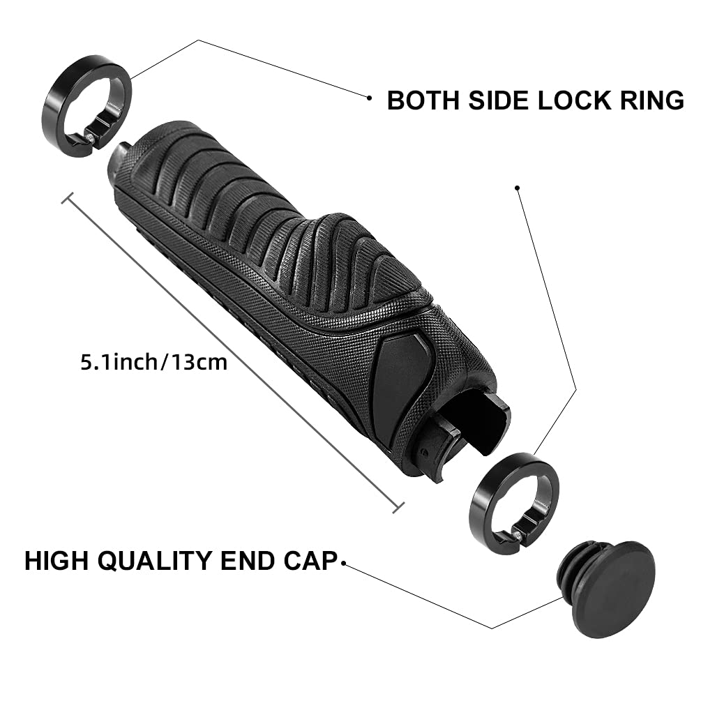 Bike Handle Grips with Double Lock-On Clamps – Aluminum Ends for MTB & BMX-6