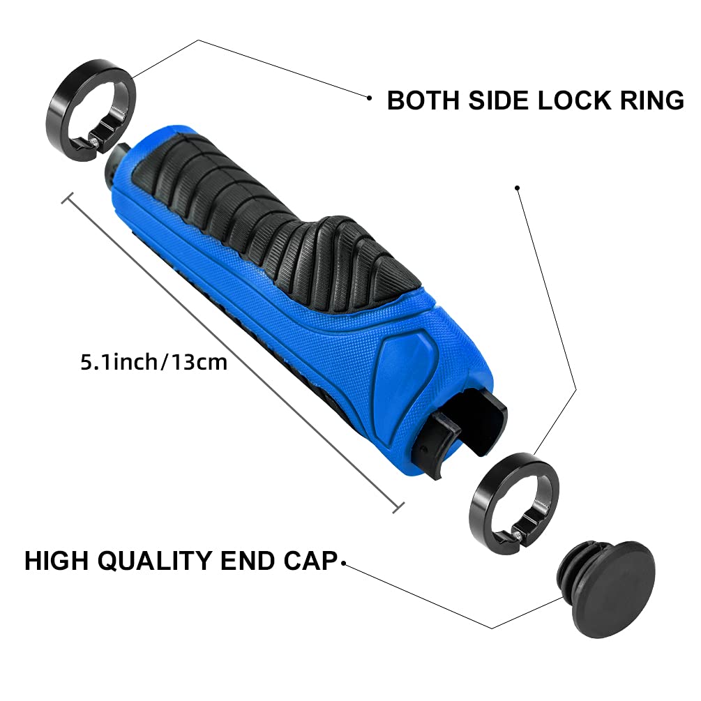 Bike Handle Grips with Double Lock-On Clamps – Aluminum Ends for MTB & BMX-8