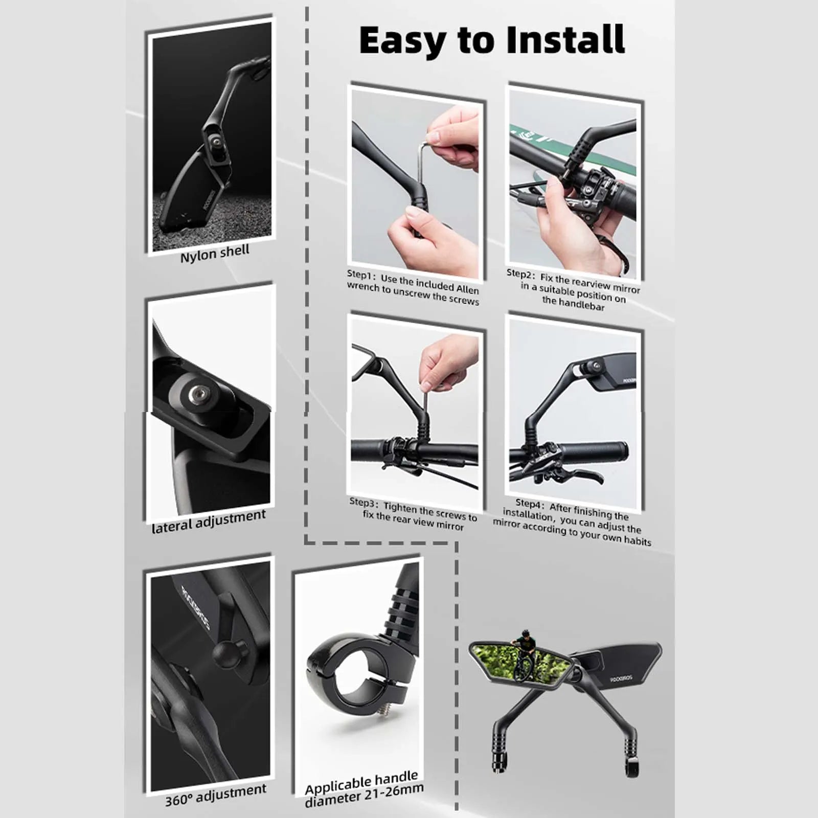 Adjustable Bike Handlebar Mirror-14
