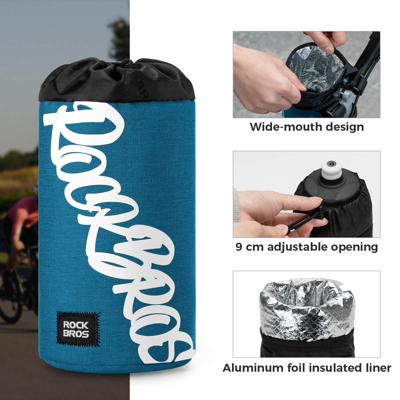 FlashRide Sketch Bike Handlebar Water Bottle Bag - 1L-14