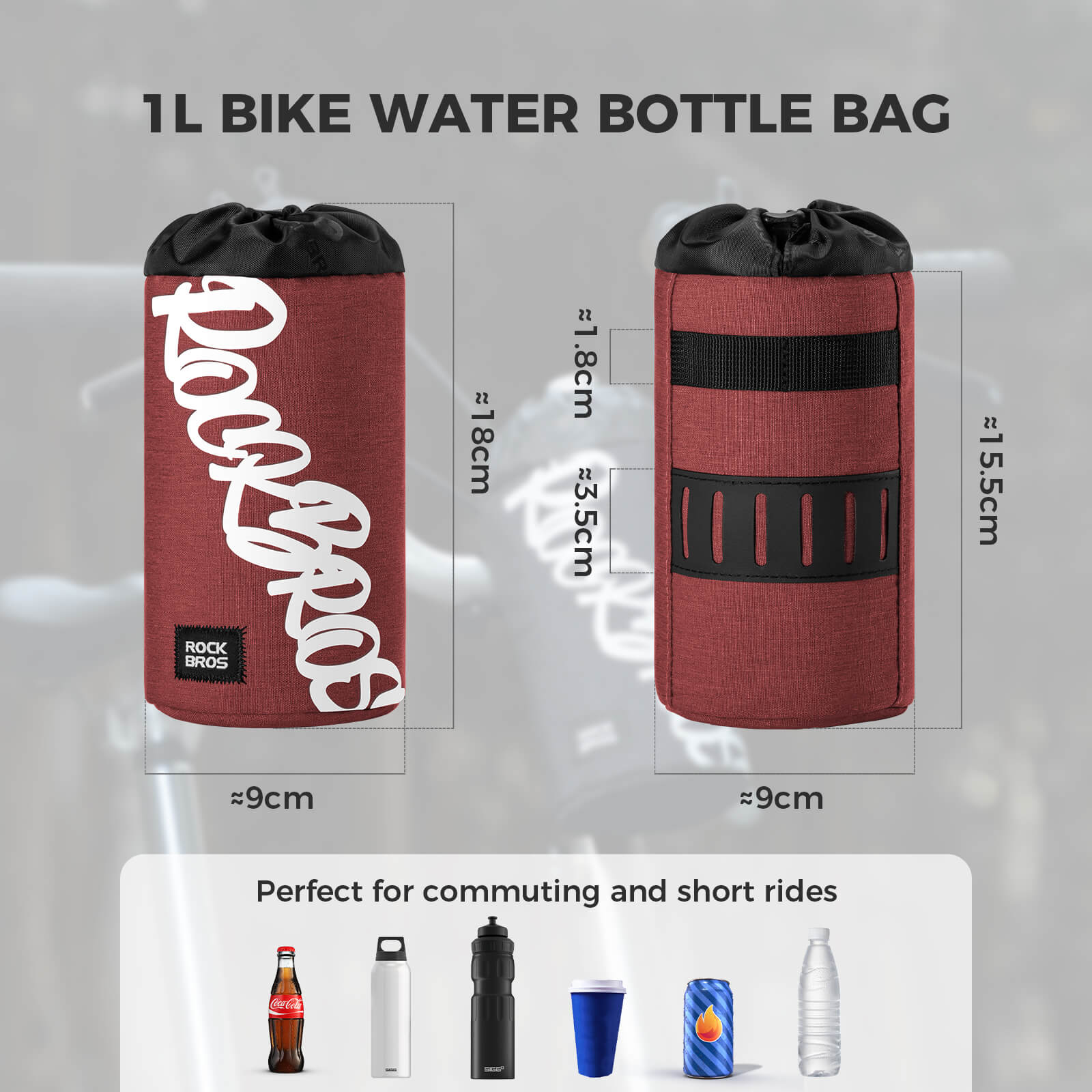 FlashRide Sketch Bike Handlebar Water Bottle Bag - 1L-7