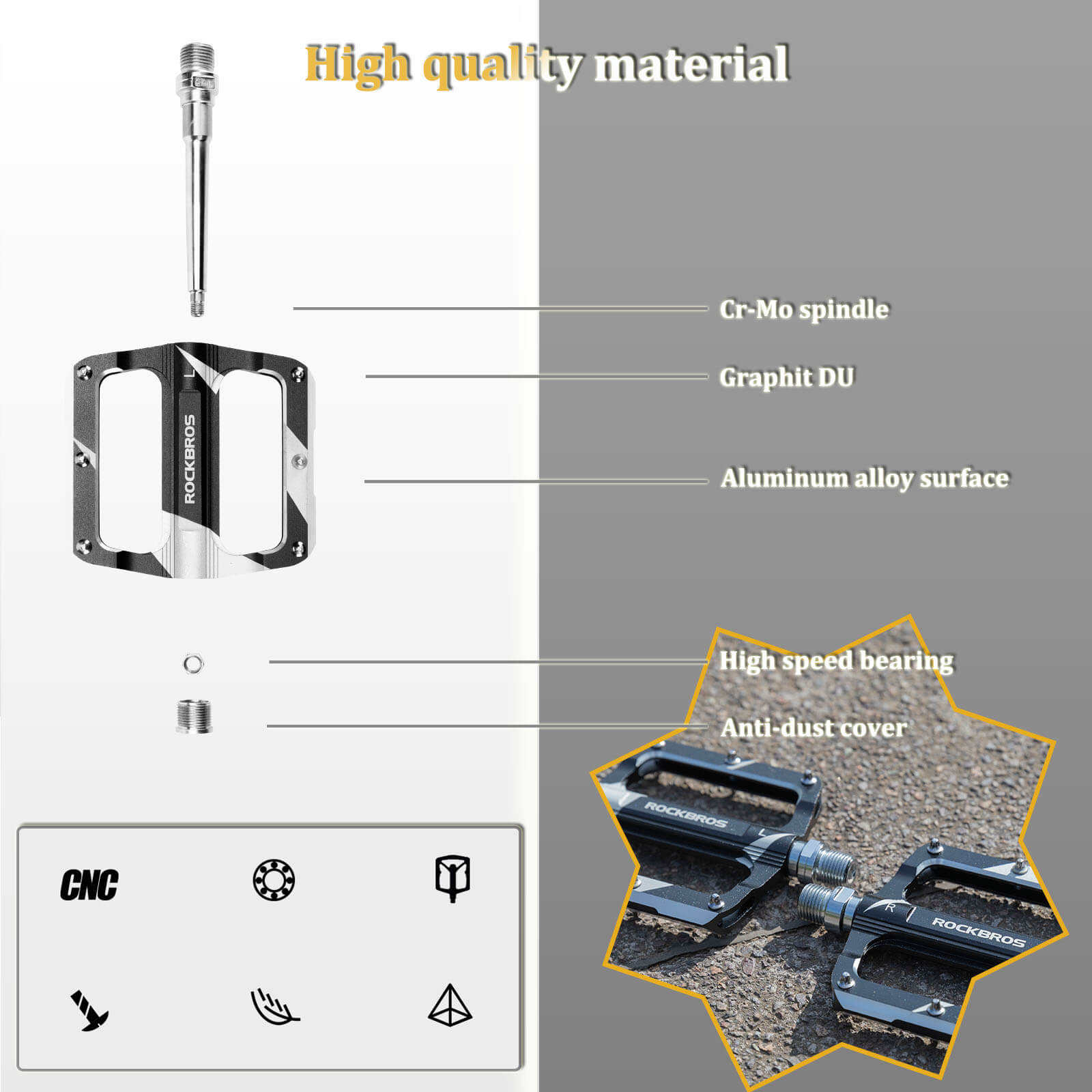 Aluminum Alloy Bearing Pedals - K306-10