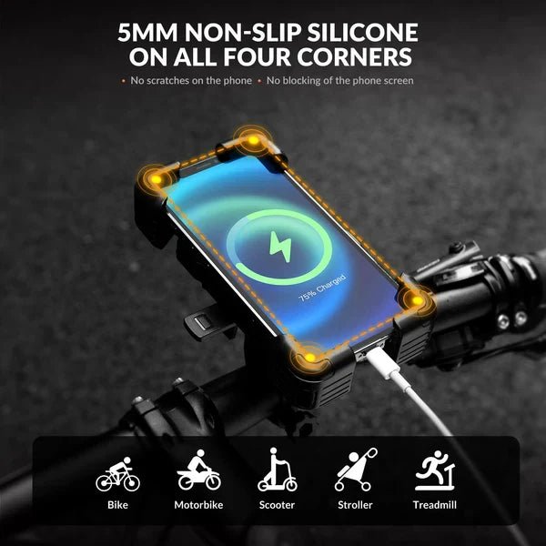 ROCKBROS Bike Phone Holder Mount Clamp 360 Rotatable Motorcycle Mount - ridemart