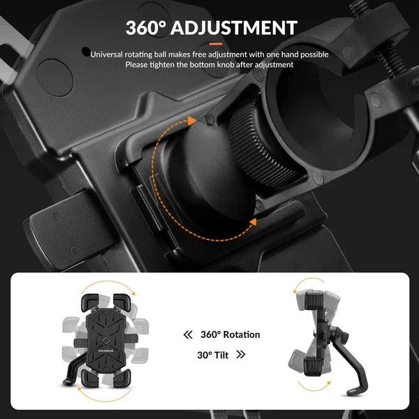 ROCKBROS Bike Phone Holder Mount Clamp 360 Rotatable Motorcycle Mount-6