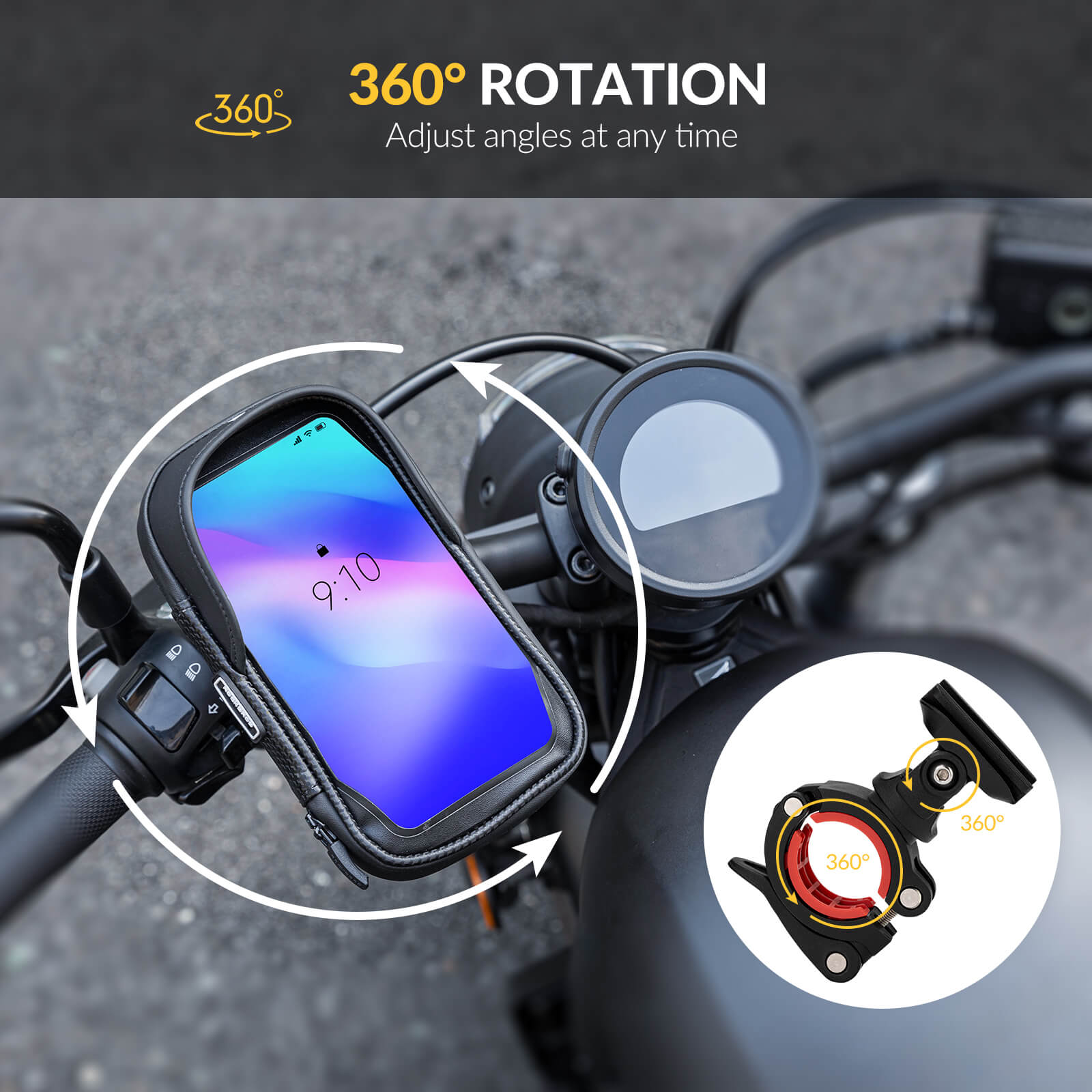 360° Rotating Bike Phone Mount Bag-6