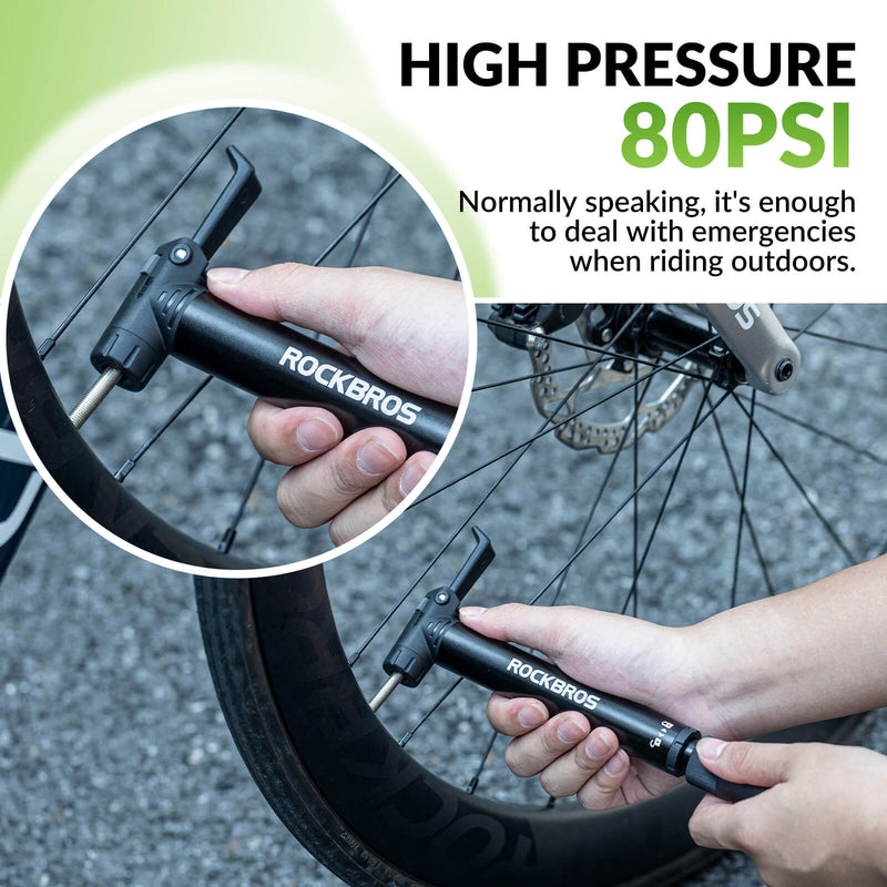 Portable Bike Pump - 80 PSI High Pressure-9