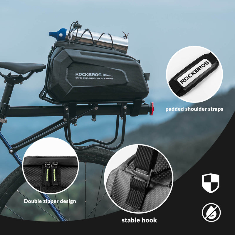 Hard Shell Bike Trunk Bag for Rear Rack - 9L-3
