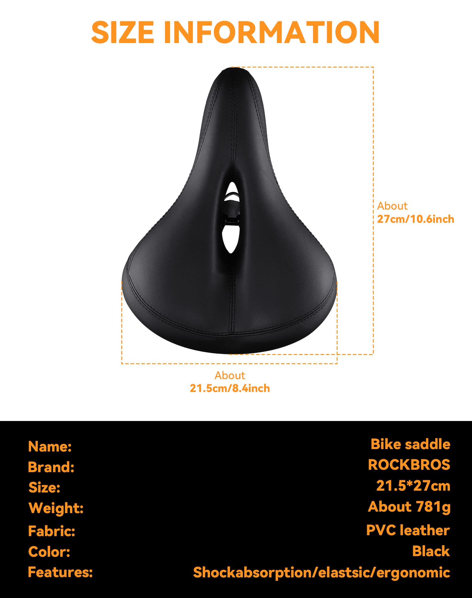 Comfort Bike Saddle with Rear Safety Light-3
