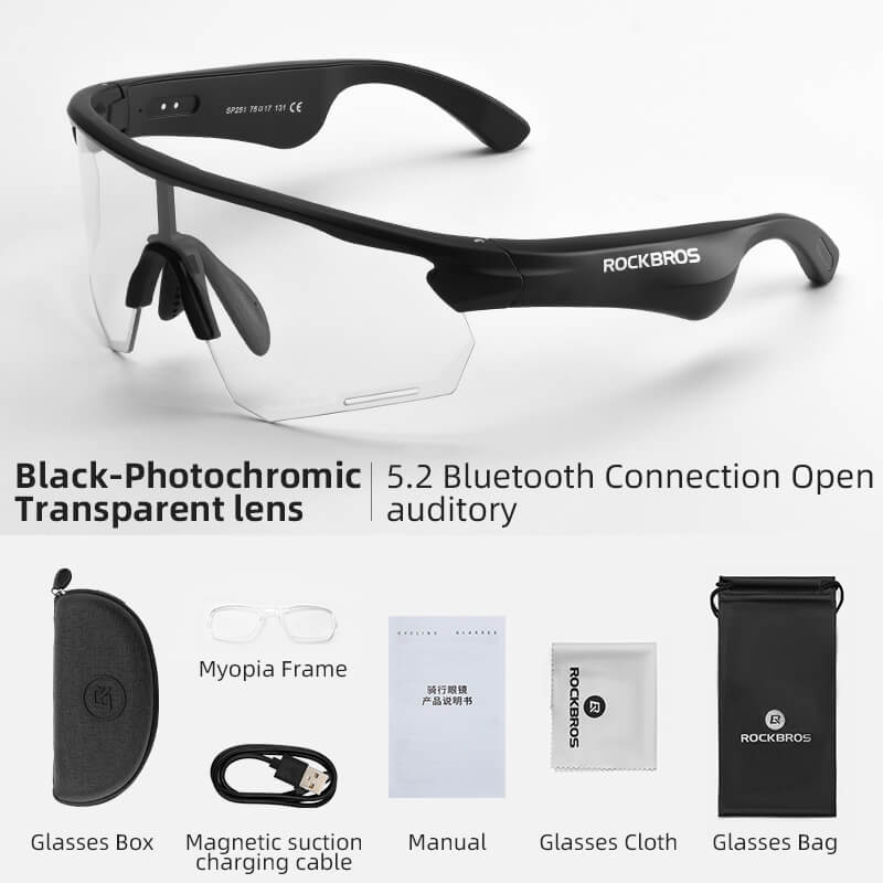 ROCKBROS Bluetooth Cycling Sunglasses Polarized Smart Glasses-9