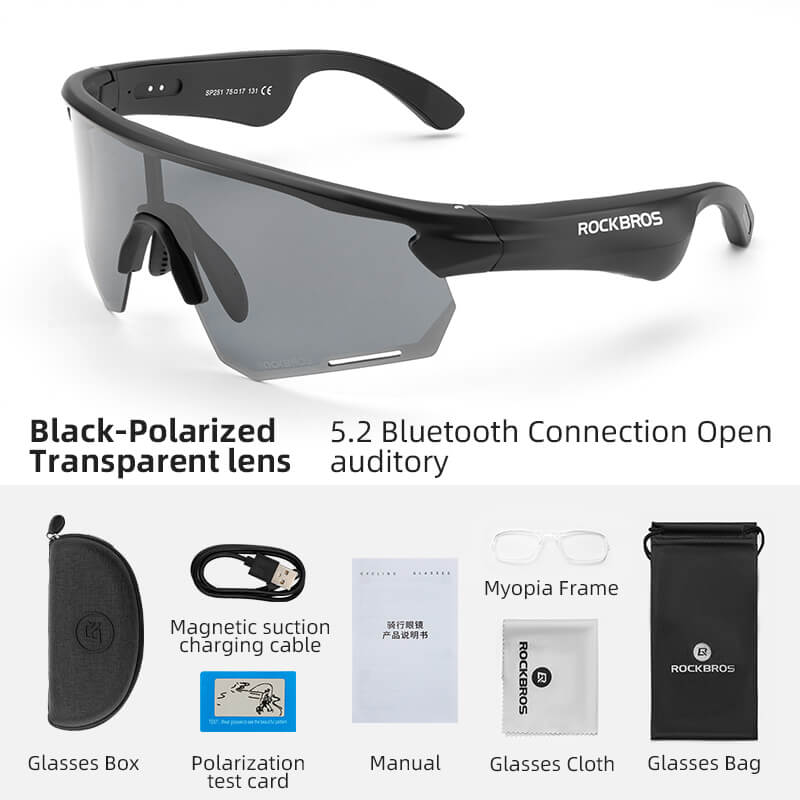 ROCKBROS Bluetooth Cycling Sunglasses Polarized Smart Glasses-8