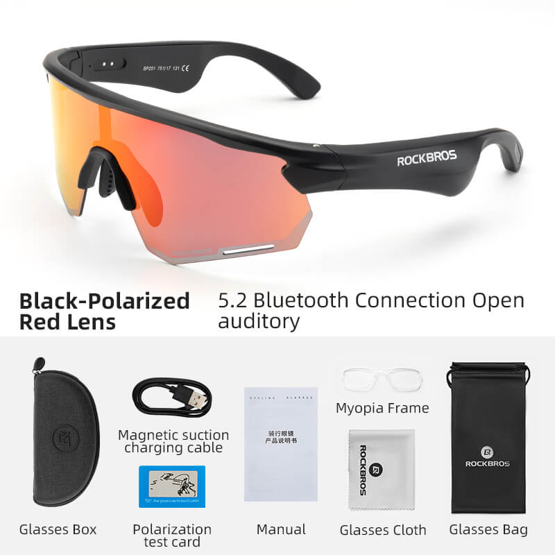 ROCKBROS Bluetooth Cycling Sunglasses Polarized Smart Glasses-10