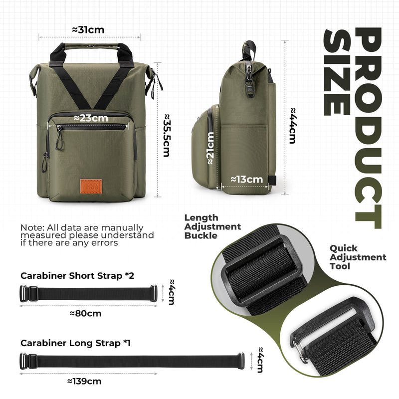Folding Bike Handlebar Bag Backpack - 11.5L-7