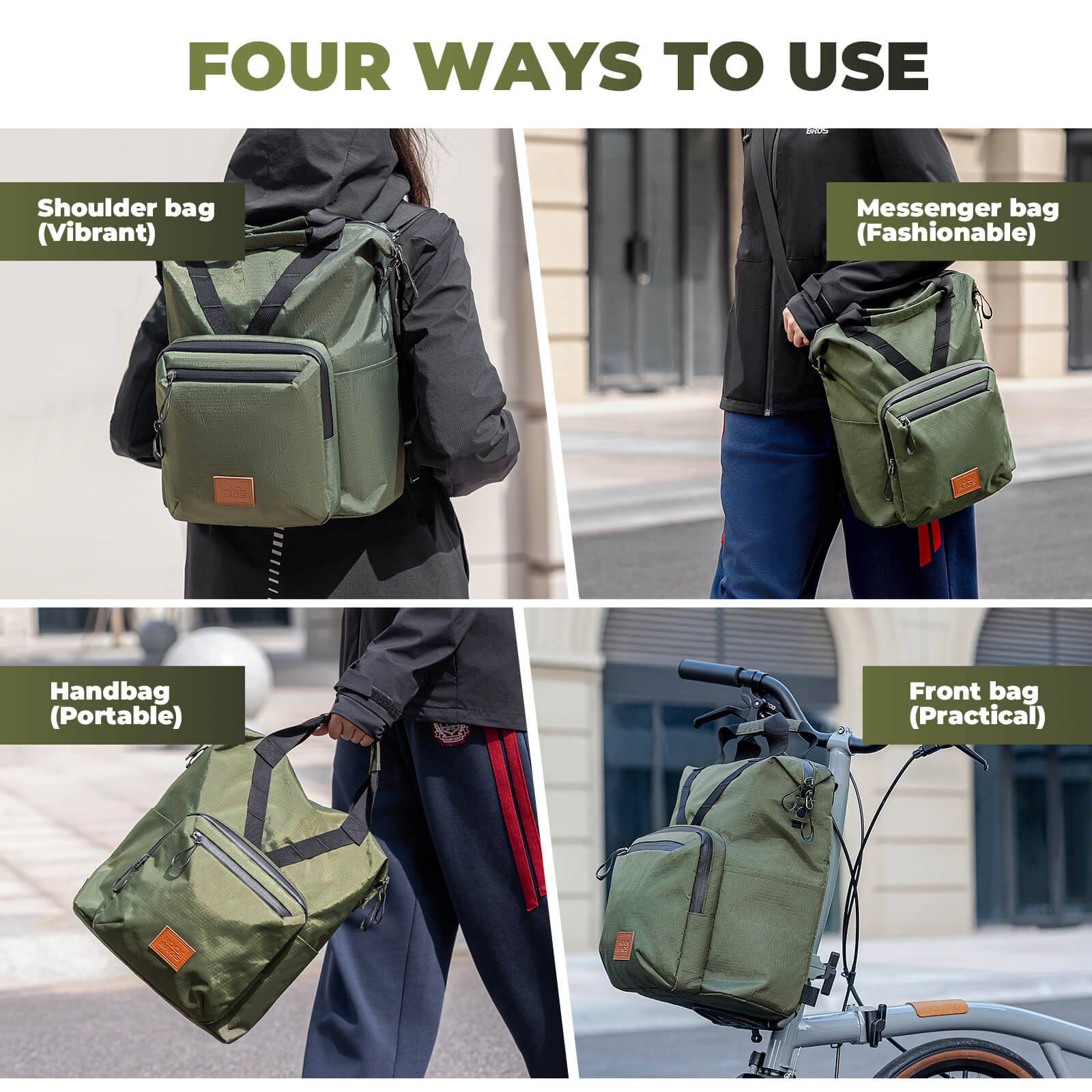 Folding Bike Handlebar Bag Backpack - 11.5L-3
