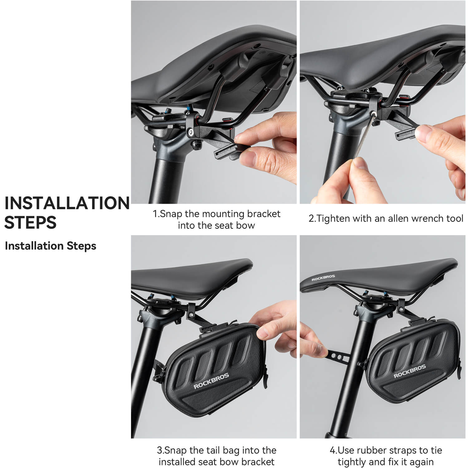 C61 Hard Shell Bike Saddle Bag with Light-8