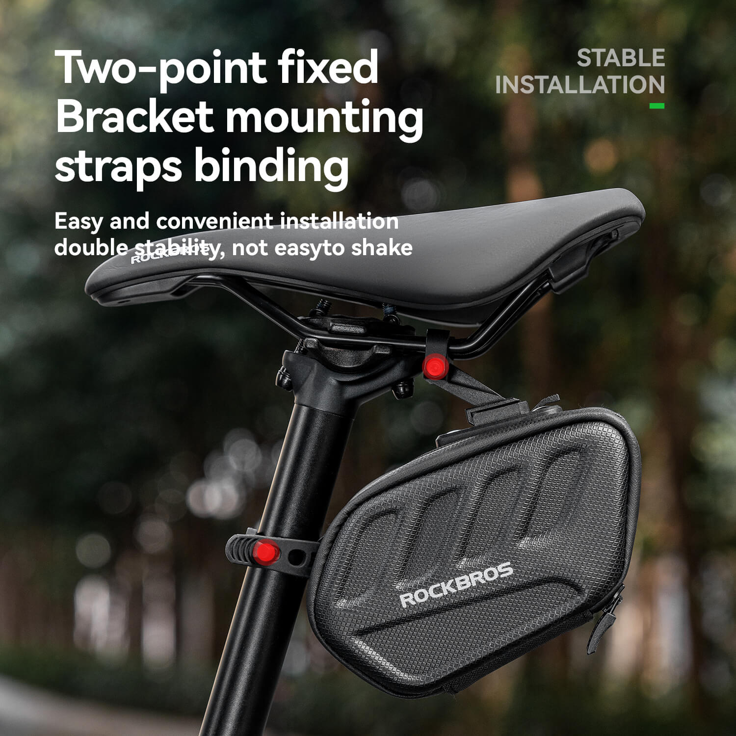 C61 Hard Shell Bike Saddle Bag with Light-4
