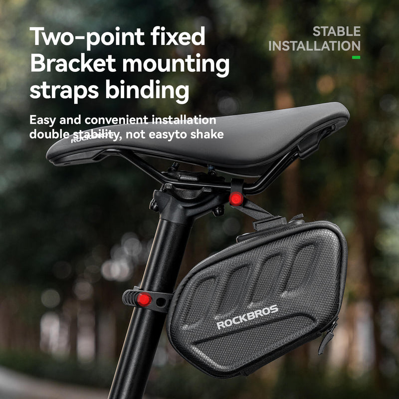 C61 Hard Shell Bike Saddle Bag with Light-4