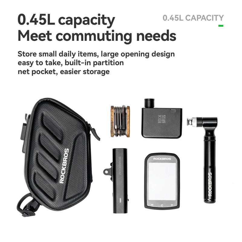 C61 Hard Shell Bike Saddle Bag with Light-2