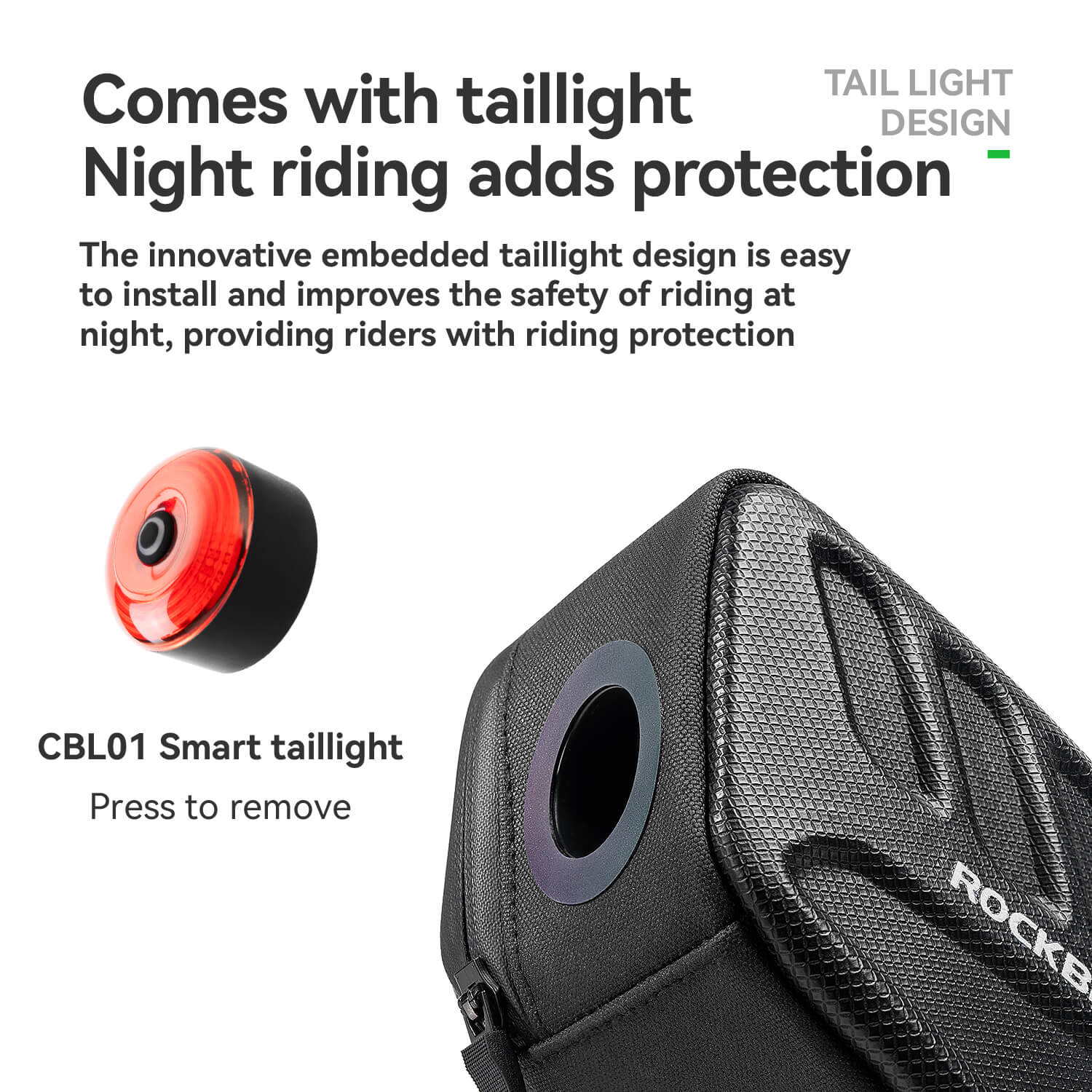 C61 Hard Shell Bike Saddle Bag with Light-7