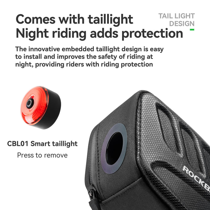 C61 Hard Shell Bike Saddle Bag with Light-7