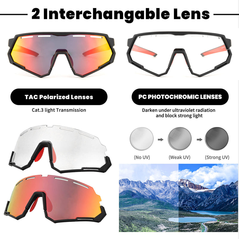 Dual Lens Cycling Glasses – Photochromic & Polarized Lenses-7