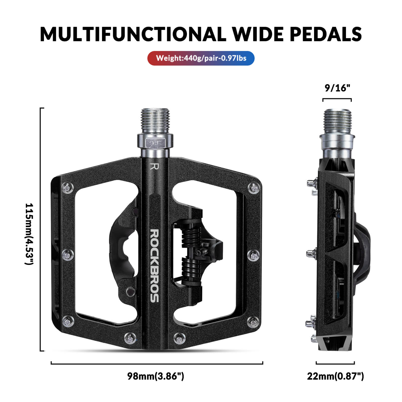 Dual-Use Clipless & Flat Bike Pedals-25