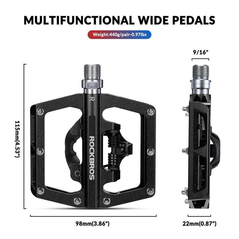 Dual-Use Clipless & Flat Bike Pedals-25