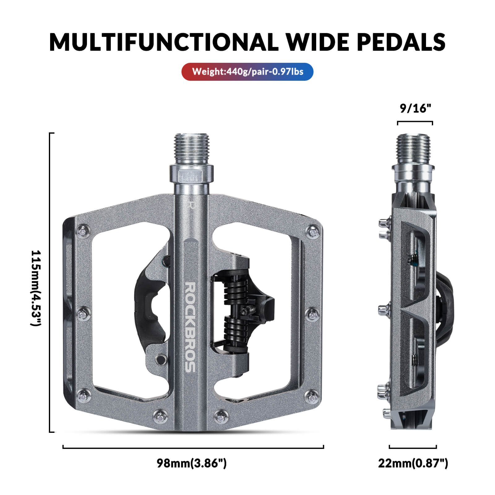 Dual-Use Clipless & Flat Bike Pedals-26