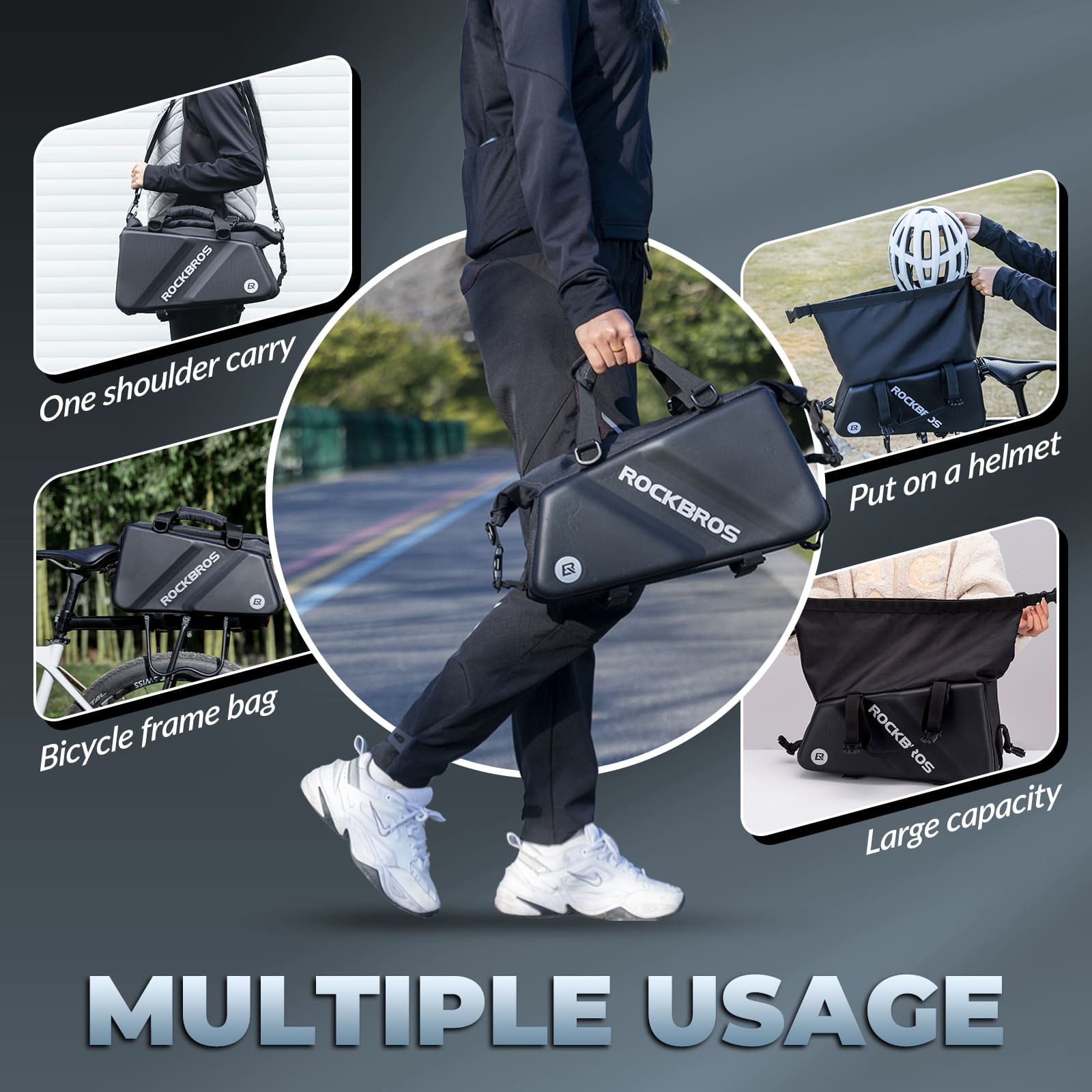 EVA Hard Shell Bicycle Rear Rack Bag-11.6L-4