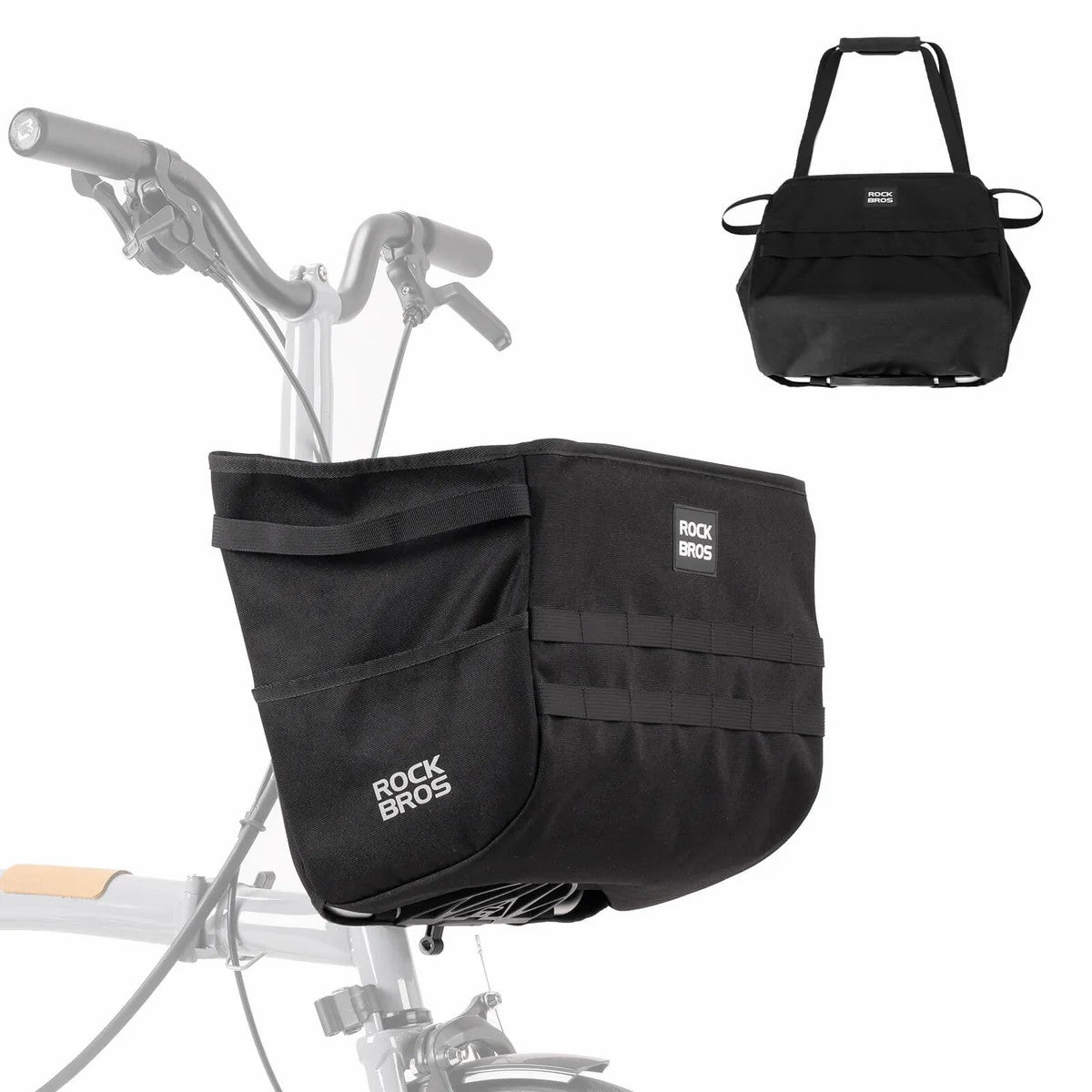 Folding Bike Handlebar Bag Basket Bag - 16L-1